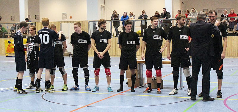 Der BTV Aachen wurde als neuer Deutscher Meister im Tchoukball geehrt. (Foto: Steffi Wildner)